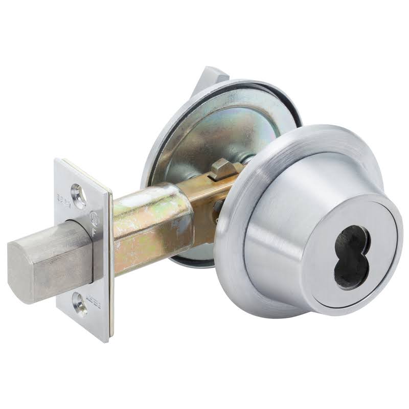Best Access 8T37SSTK626 8T Series 2-3/4 inch Backset 7 Pin Classroom Deadbolt Standard Strike Less Core Satin Chrome Finish