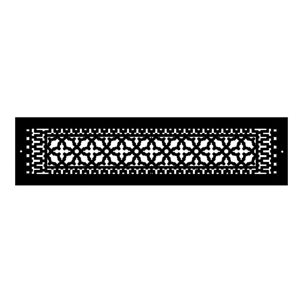 Reggio Registers Scroll Series 30 in. x 6 in. Aluminum GRILLE, Black with Mounting Holes 832-ABH