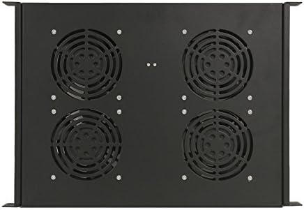 NavePoint Rack Cabinet Mounted Server 4 Fan Unit Cooling System with 4 Fans 110V Blk 1U