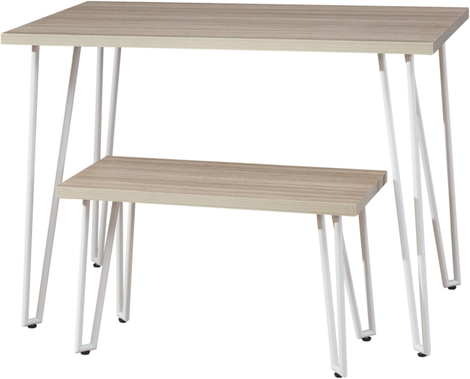 Signature Design by Ashley Blariden Mid-Century Modern Desk & Bench with Durable Melamine Top, Brown & Black