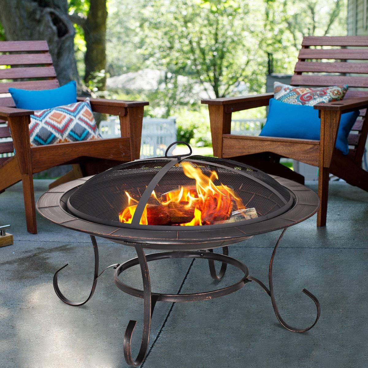 Giantex Outdoor Firepit, Portable Folding Metal 30