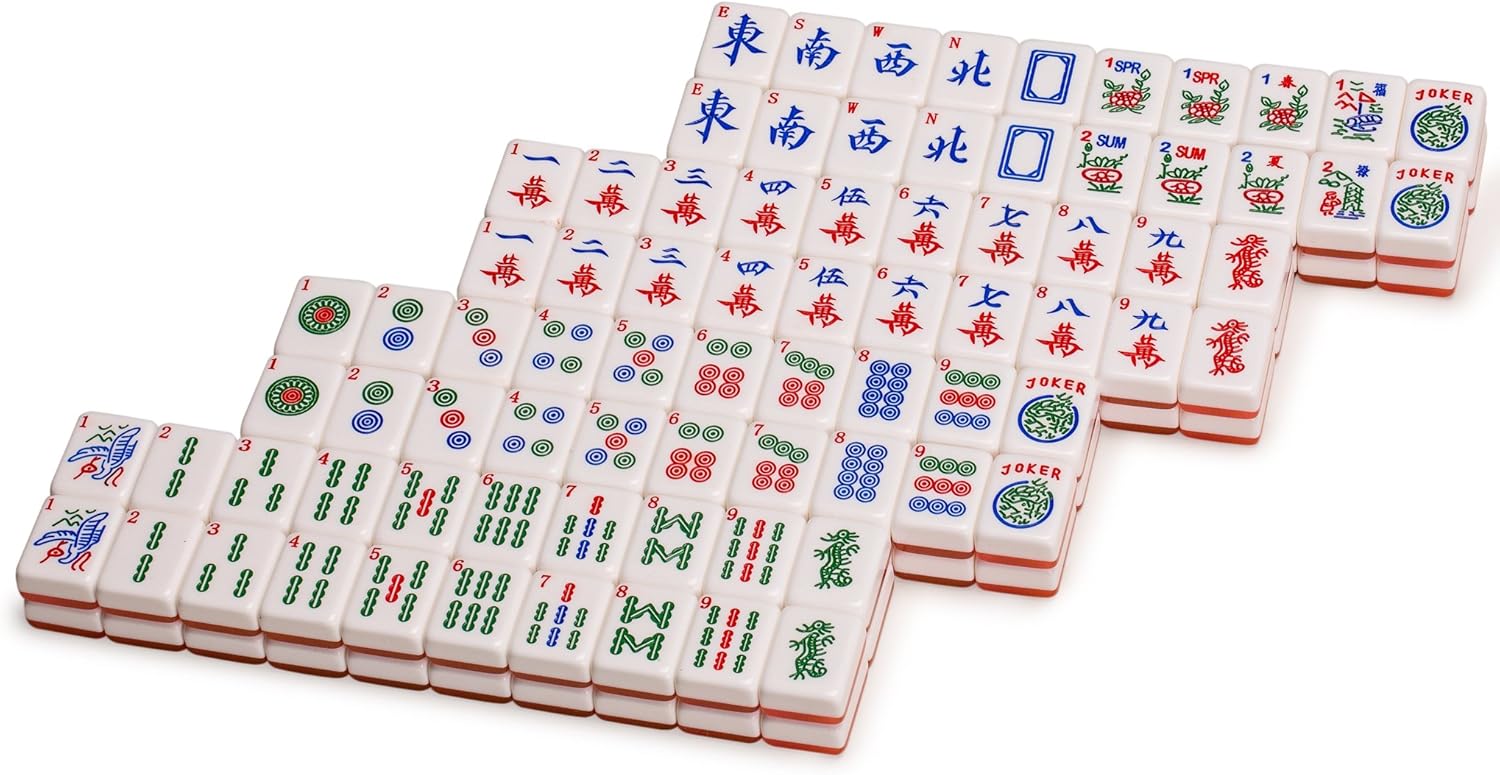 Yellow Mountain Imports Set of 166 American Mahjong Tiles - Pink Sparkles Pack of 2