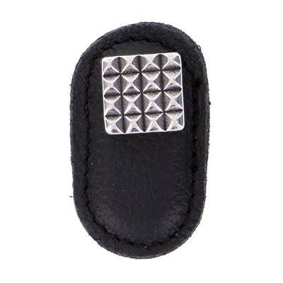 Vicenza Designs K1183-AS-BL Tiziano 1 3/4x22 Novelty Knob Finish: Antique Silver, Strap Color: Black