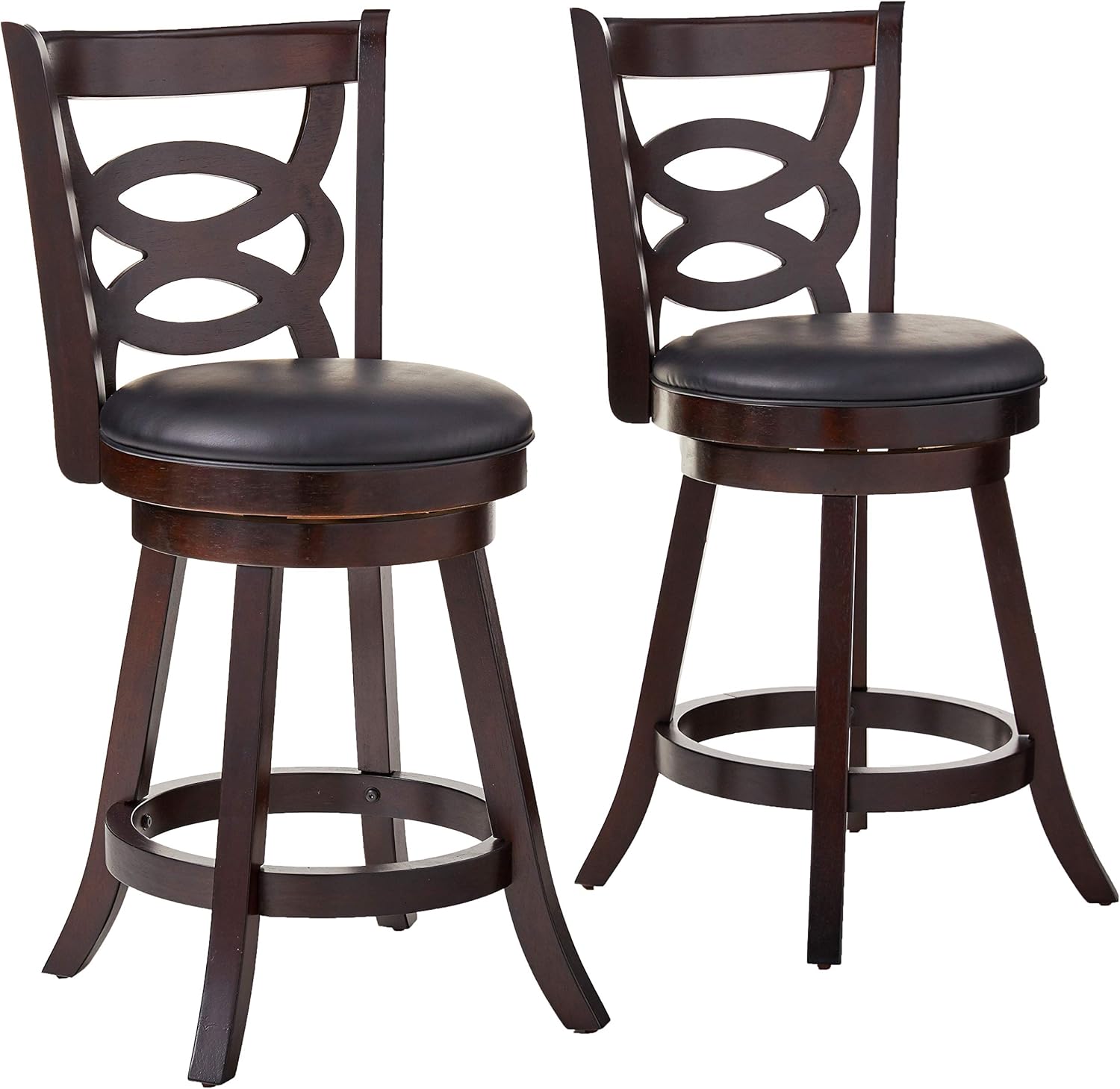 COASTER CO-101929 Swivel Counter Height Stool, Black and Espresso