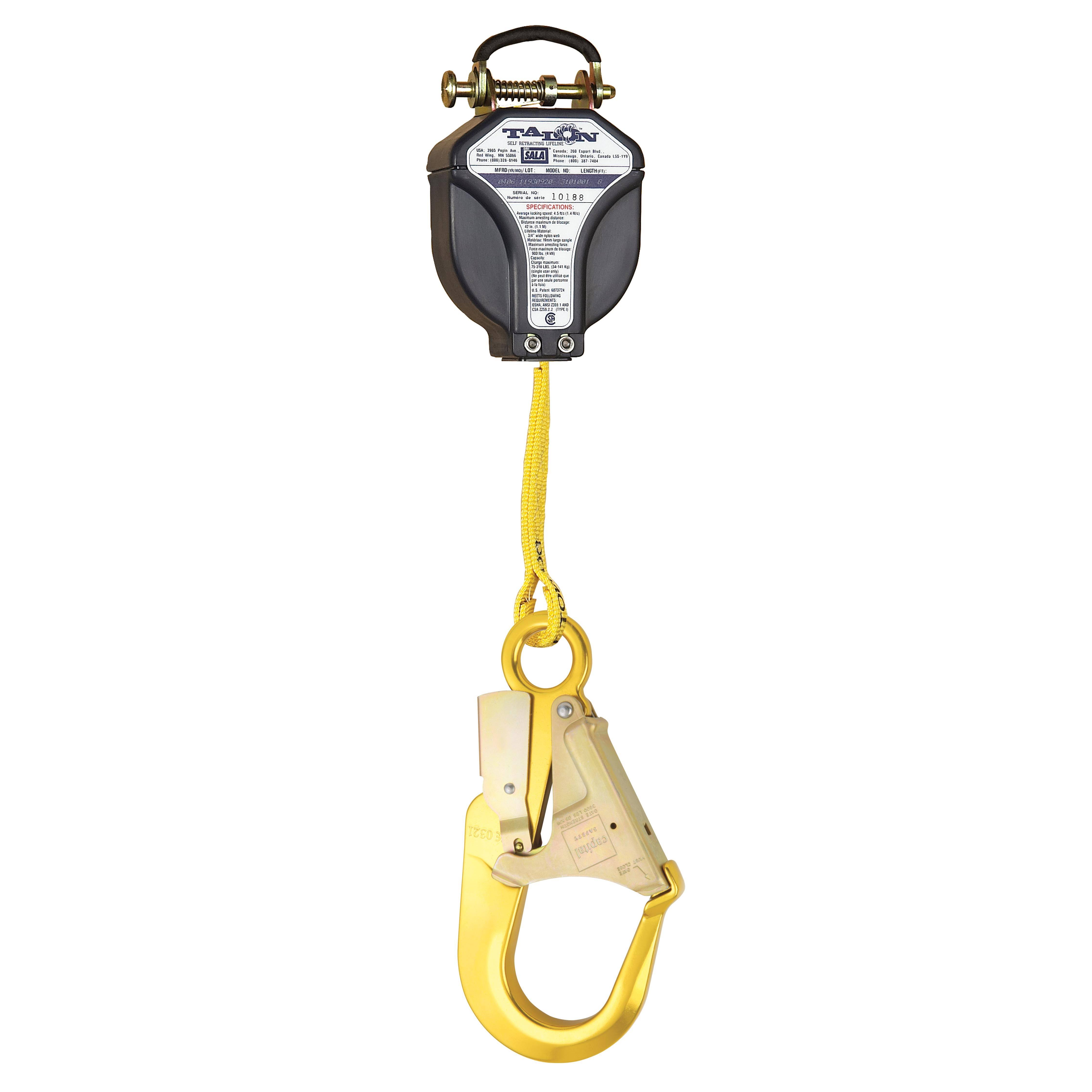 3M DBI-SALA 3101007 Talon Quick Connect Self Retracting Lifeline, Web, 8 ft.