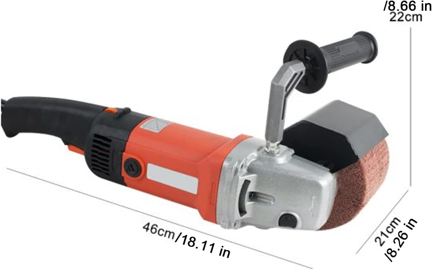 1400W 110V Burnishing Polishing Machine, 500-3000 RPM Stainless Steel Handheld Polishing Machine, Wheel Polisher Sander Wire Drawing Machine with 2 Wheels for Metal Stainless Steel Plastic Wood