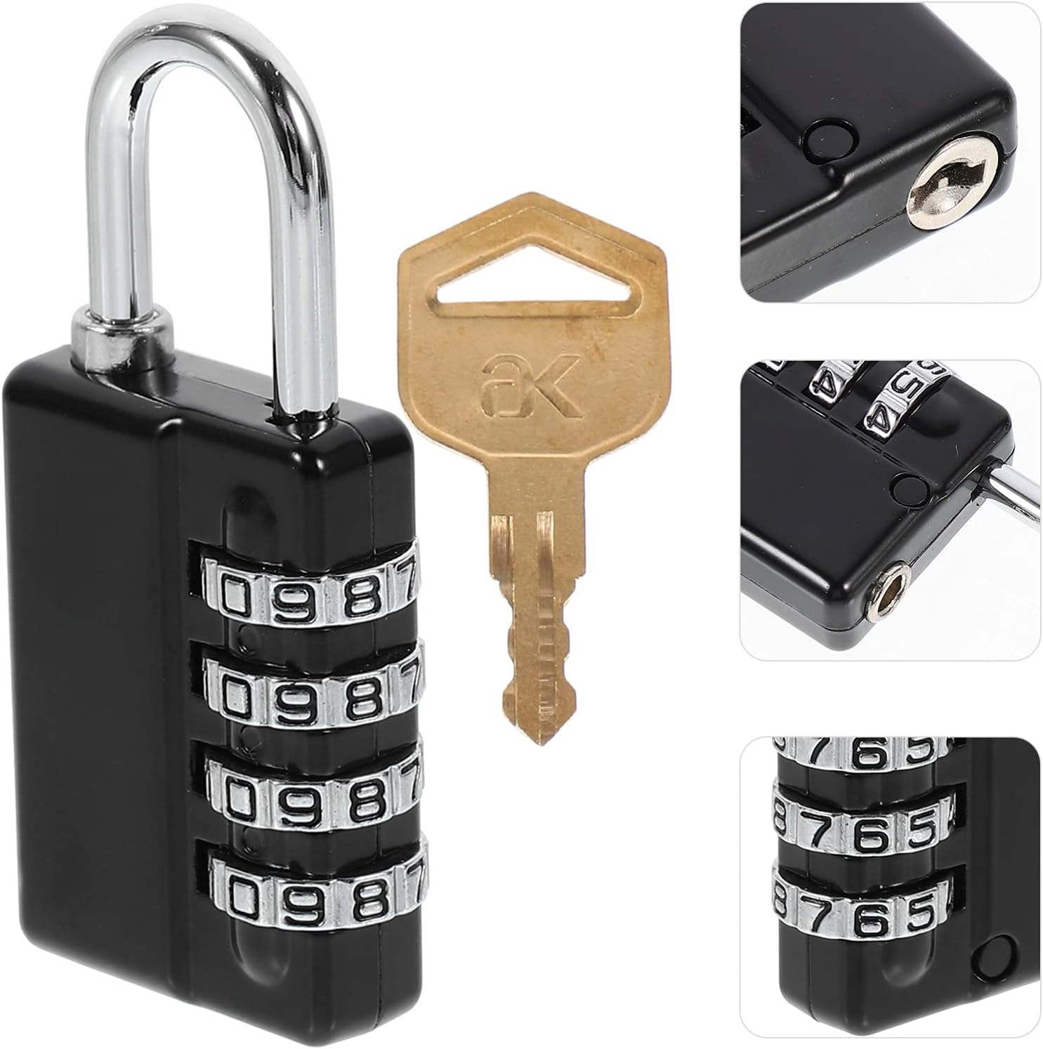 HEMOTON 1 Pack Padlock, Resettable Security Padlock with Keys, Waterproof Gate Lock for School, Gym or Sports Locker, Fence, Toolbox, Case, Hasp Storage