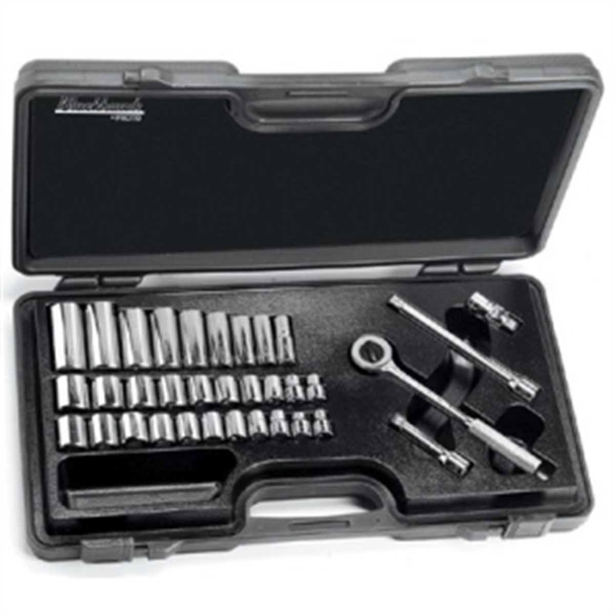 Blackhawk by Proto 9934 12-Point Drive Fractional and Metric Set, 3/8-Inch, 34-Piece