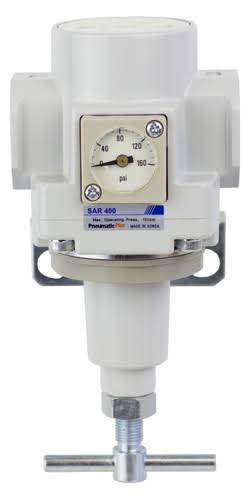 PneumaticPlus Sar400t-n06bgs Compressed Air Pressure Regulator 3/4 inch NPT - Bracket, Embedded Gauge