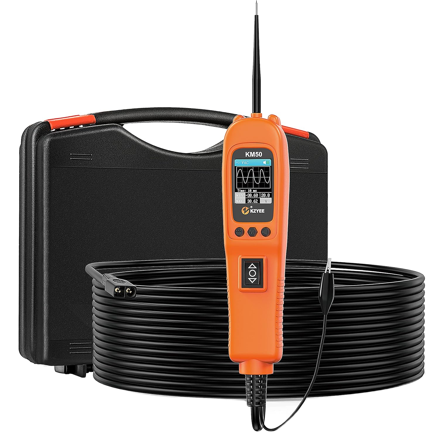 KZYEE KM50 Power Circuit Probe Kit, 12V 24V Automotive Circuit Tester Electrical System Tool, Frequency Duty Cycle Fuel Injection Circuit, AC DC Resistance Digital Voltage Tester, Short Finder