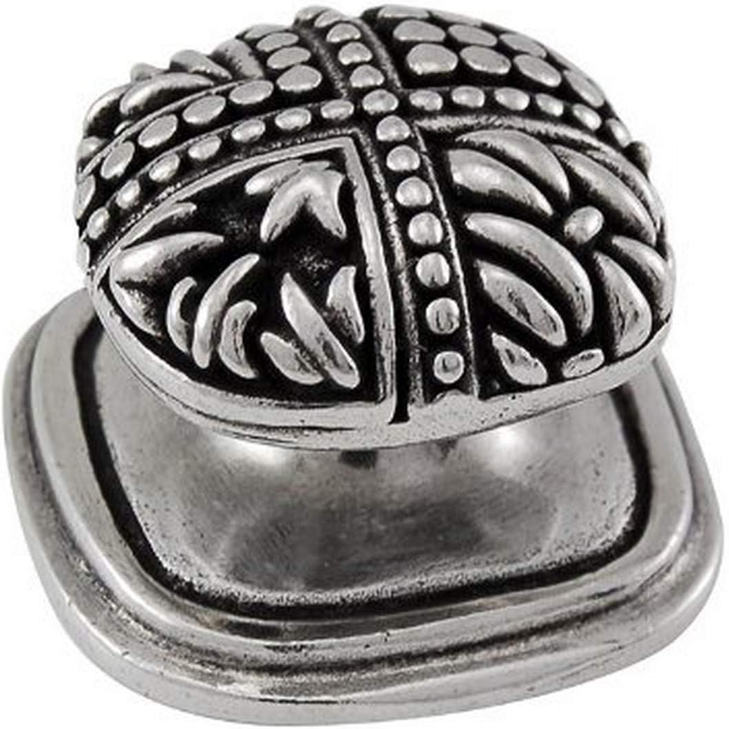 Vicenza Designs K1135 Medici Square Knob, Large, Vintage Pewter Pack of 2