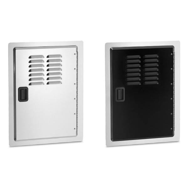 Fire Magic Legacy Single Access Door with Tank Tray u0026 Louvers - Black