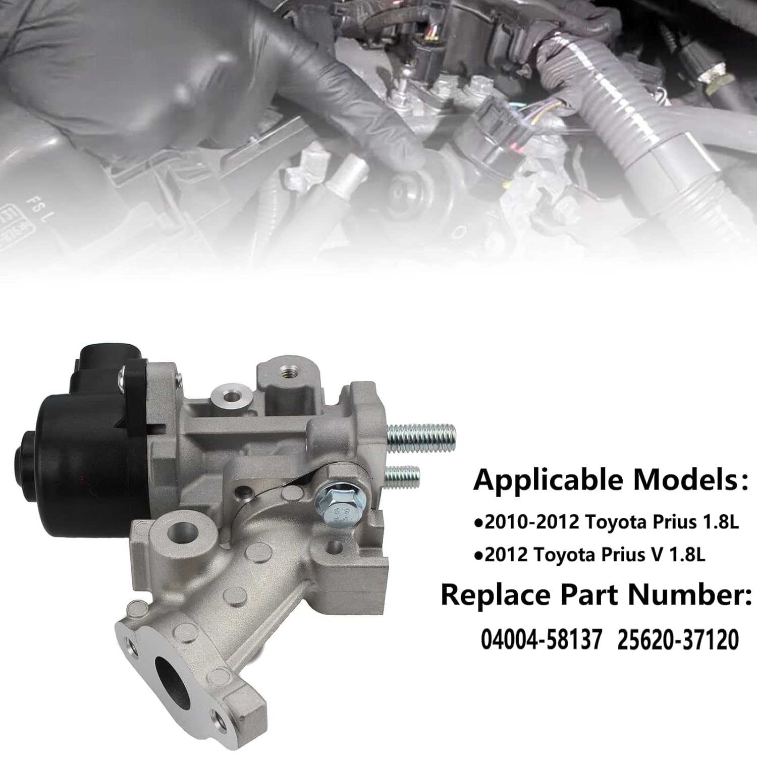 GEATaaT EGR Valve & Gasket Kit Compatible with 2010-2012 Toyota Prius Replace#04004-58137