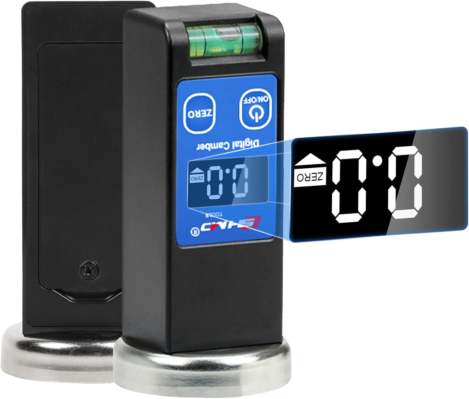 PLAYOCCAR Universal Magnetic Camber Gauge Tool, Digital Castor Wheel Alignment Tools with LCD Display for Car Bus Truck RV ect. Pack of 2