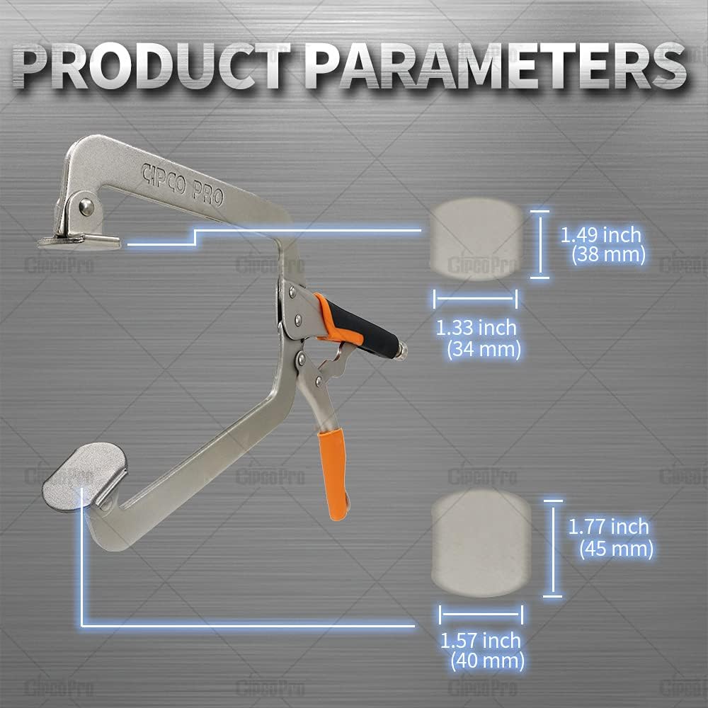 15 Inch Long Reach Pocket Hole Jig C Clamps Heavy Duty Face Clamps Locking Pliers with Larger Adjustable Flat Swivel Pads, For Woodworking, Welding & More, ( 2 PACK )