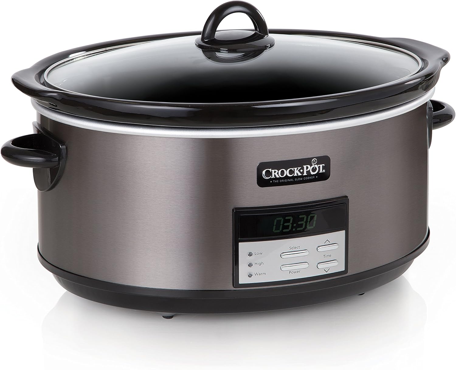 Crock Pot Slow Cooker|8 Quart Programmable Slow Cooker with Digital Countdown Timer, Black Stainless Steel - SCCPVFC800-DS Pack of 2