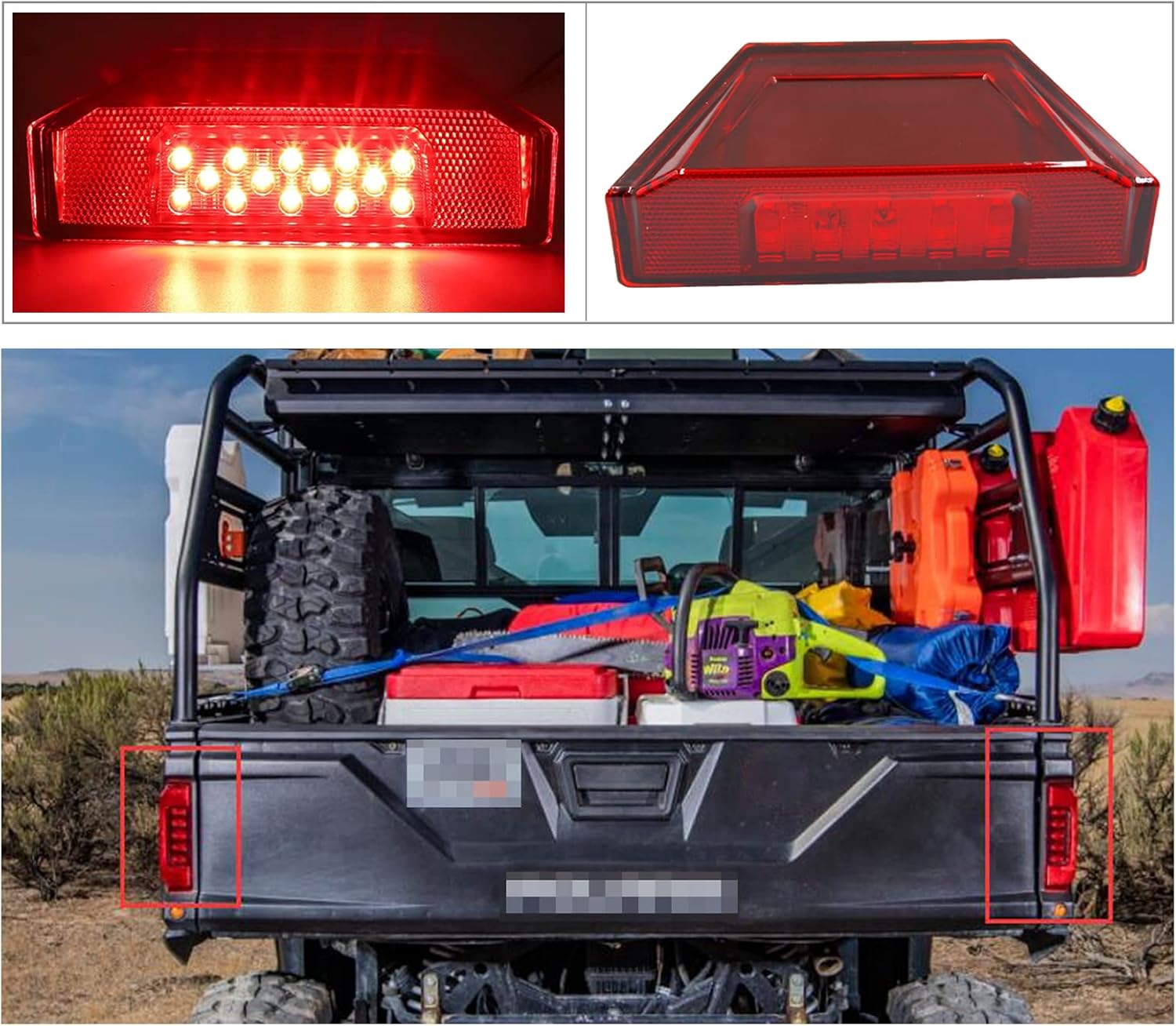 LOSTAR 1 Pcs Rear Tail Light Rear Left/Right 2412774 For 2013-2020 Polaris Ranger 570 900 XP 1000 HST General 1000 UTV Brack Light LED Stop Lights (Single)