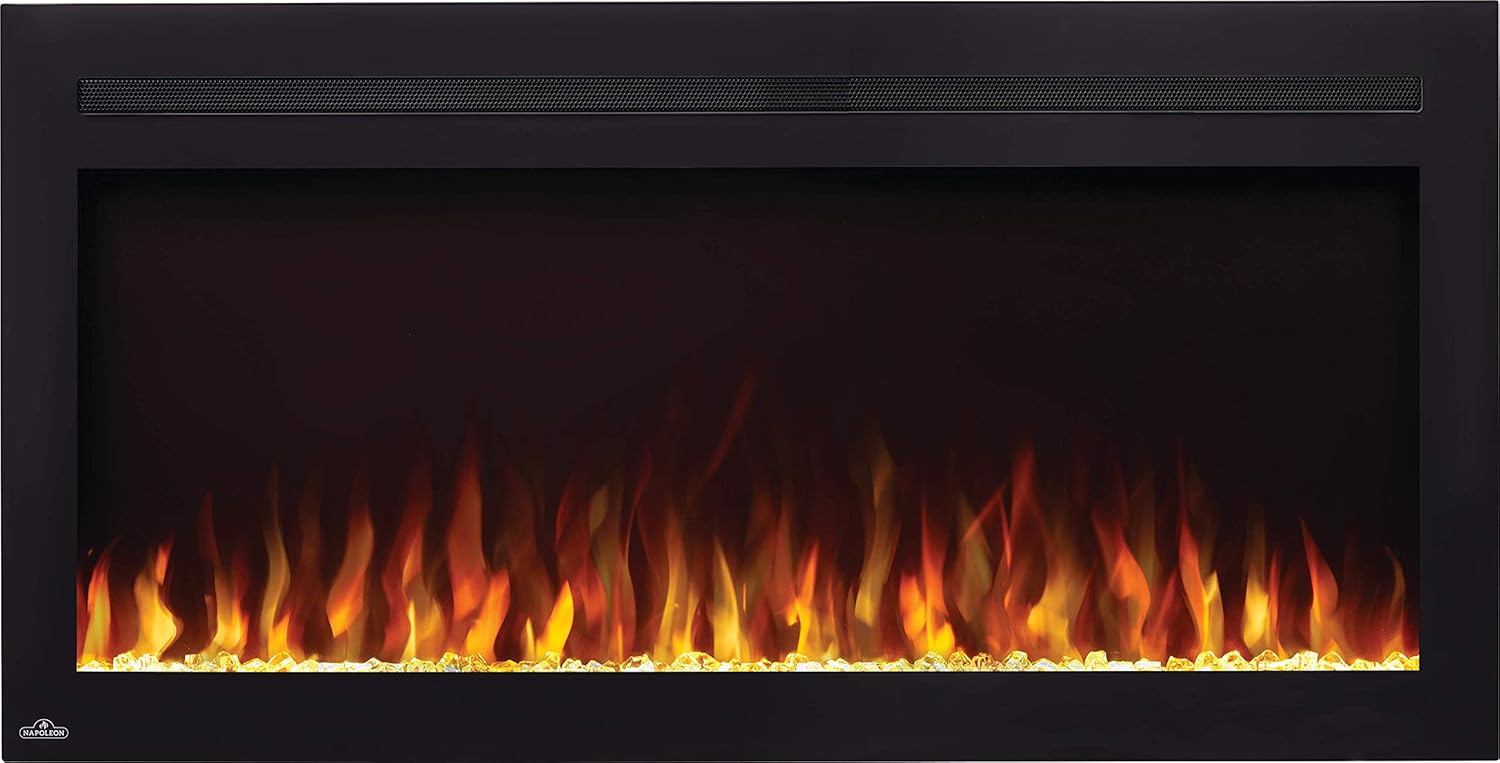 Napoleon Purview NEFL72HI Electric Wall Hanging Fireplace, 72 Inch, Black