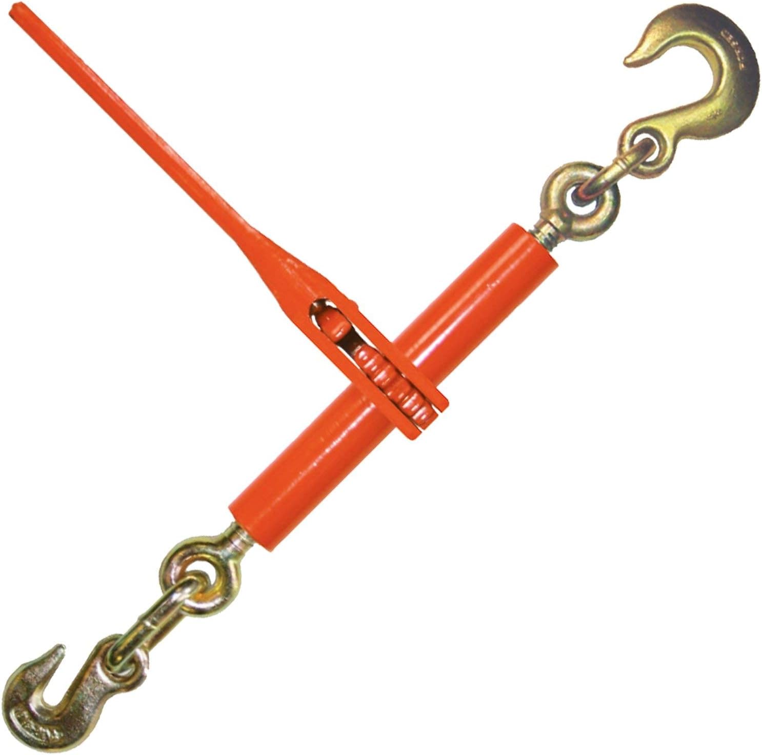 VULCAN Load Binder with Grab and Slip Hooks - Ratchet Style - 6,600 Pound Safe Working Load (Works with 5/16 Inch or 3/8 Inch Grade 70 Chain) Pack of 2