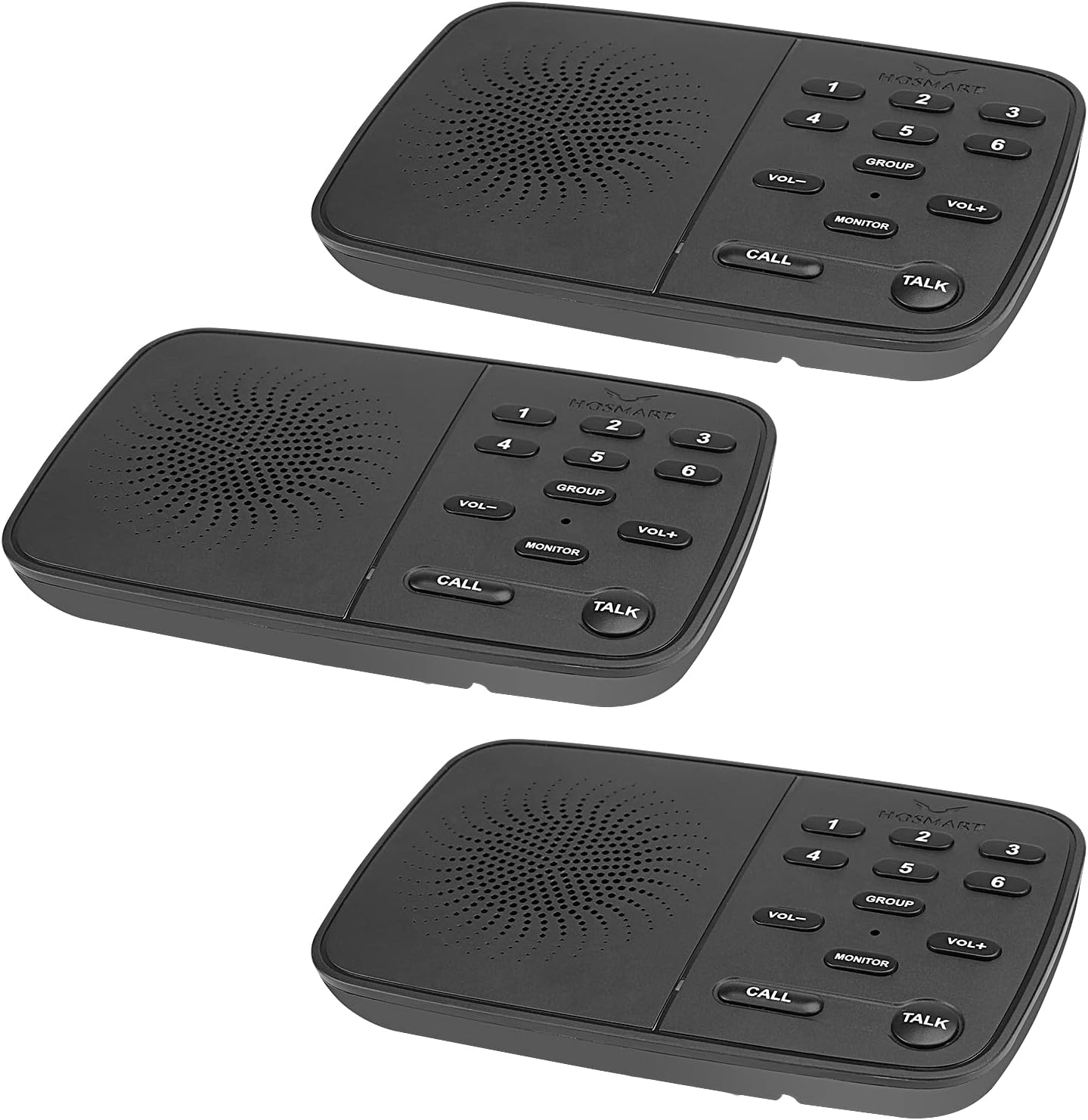 Hosmart 1/2 Mile Range Half Duplex Wireless Intercom System for Home or Office, Plug-and-Play Intercom, Easy to Use with Clear Sound[2021 New Version] (2 Pack) Pack of 2