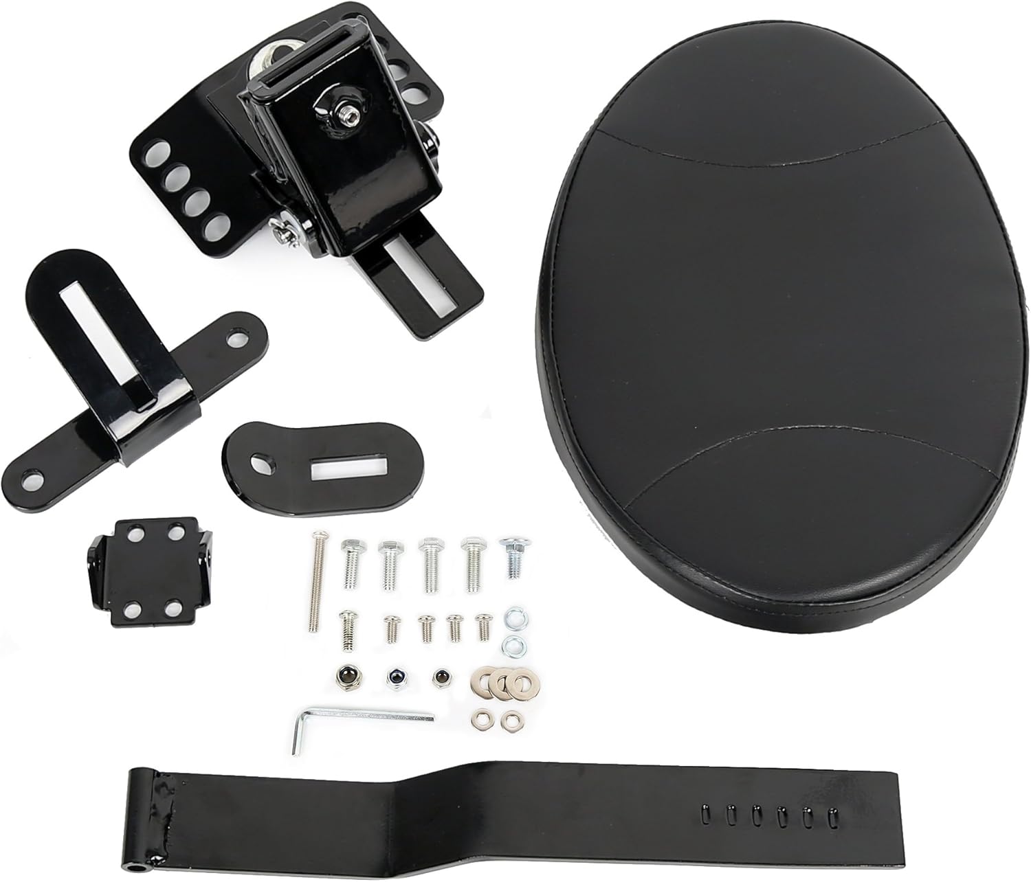 ECOTRIC Adjustable Plug-in Driver Rider Backrest Kit for 1997-2019 Harley Touring FLTR FLHT,with a Removable Back Pocket