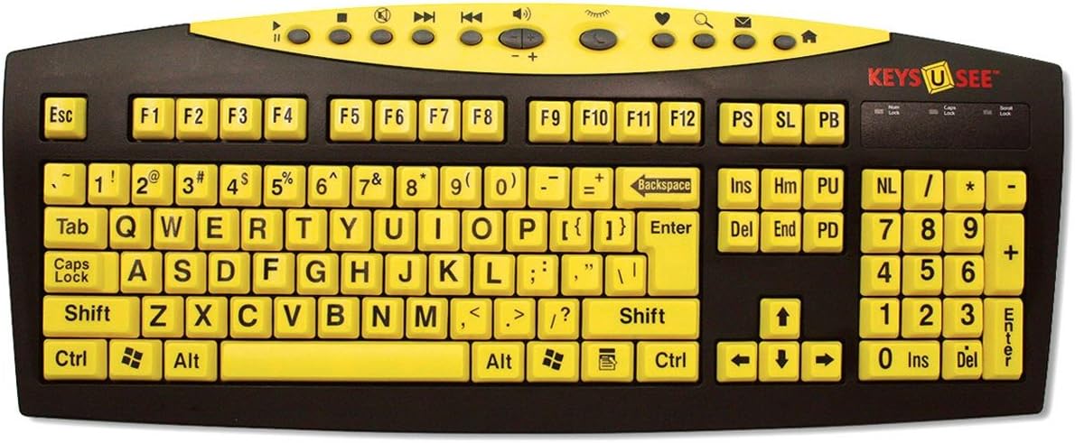 Keys-U-See Large Print Keyboard-Yellow w-Blk Print Pack of 2