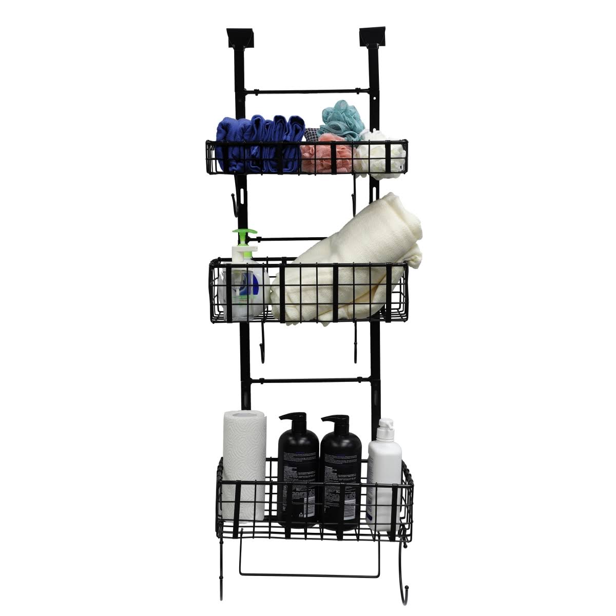 3 Piece Over The Door/Wall Mounted Organizer, Black