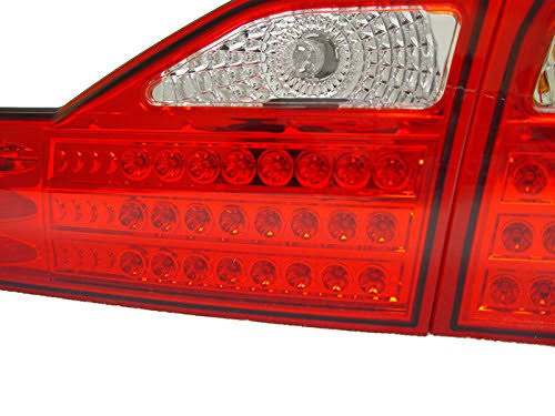 Depo 2001-2002 Honda Accord 4DR Sedan Euro Red Clear LED Tail Lights V6 VTEC JDM