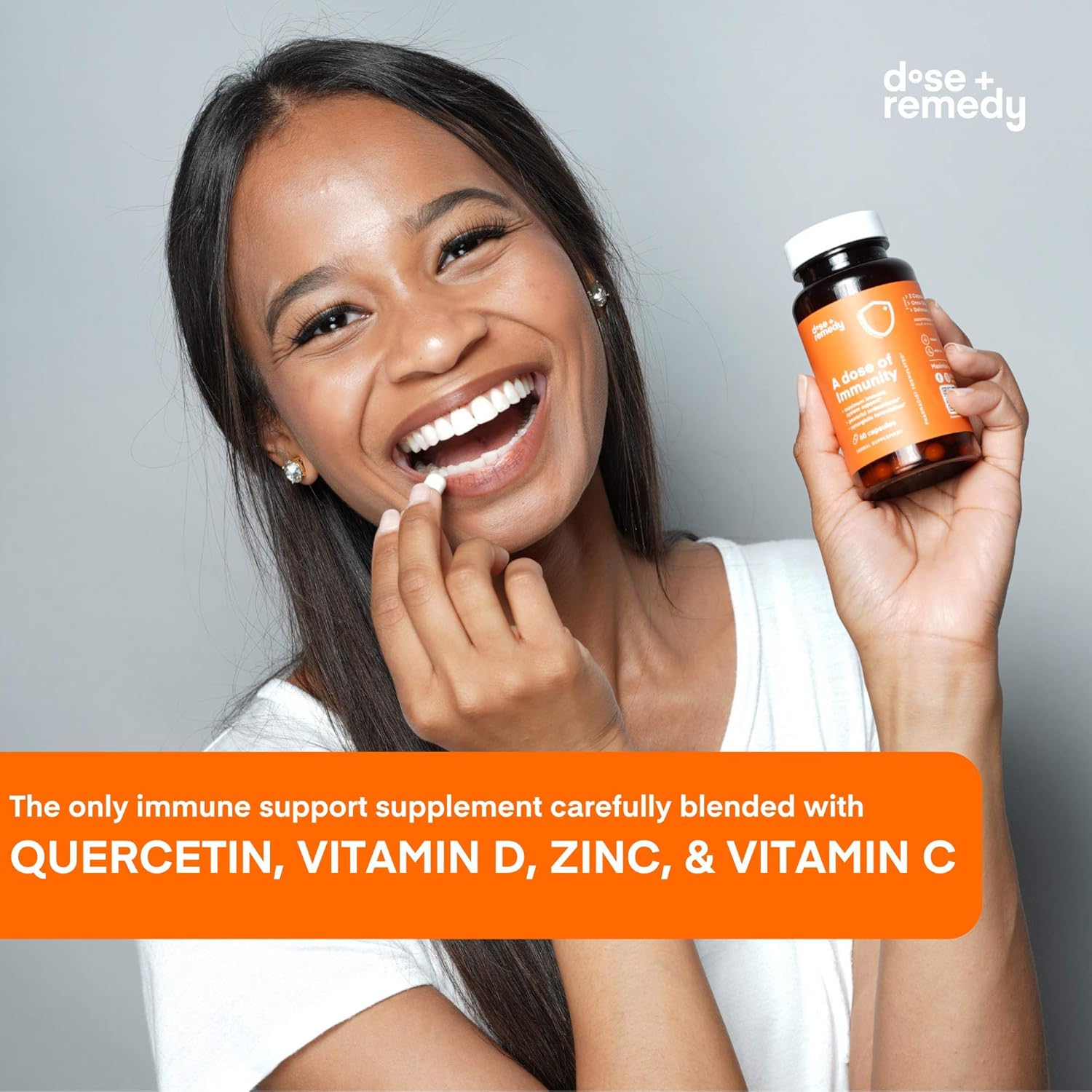 A Dose of Immunity Quercetin with Vitamin C and Zinc, Vitamin D, 500mg Quercetin Bromelain with Echinacea & B Vitamins, Lung Immune Support Supplement 7 in 1 Immune Defense Immunity Booster 180 Count