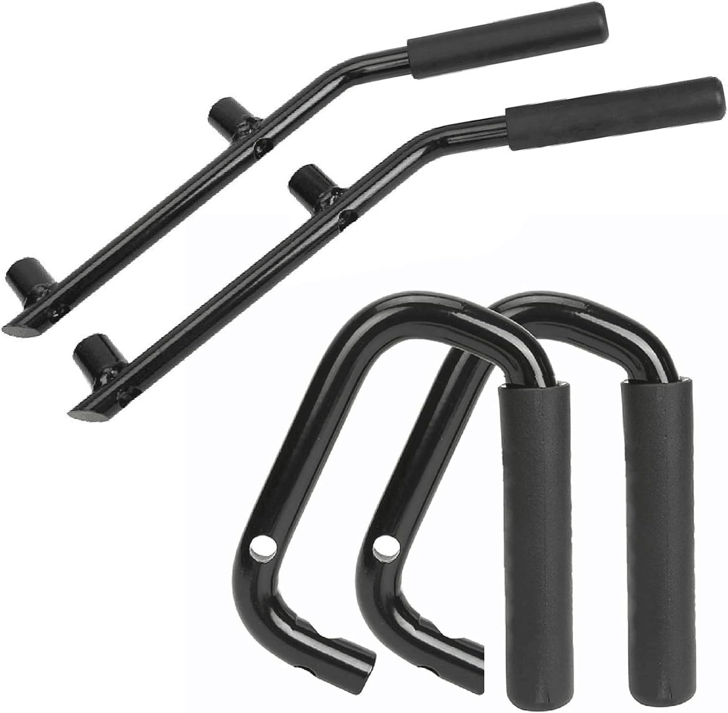AUXMART Grab Handles Kit Front & Rear Grab Bars for Jeep Wrangler JK 2DR/4DR 2007-2017 Solid Steel (Black)