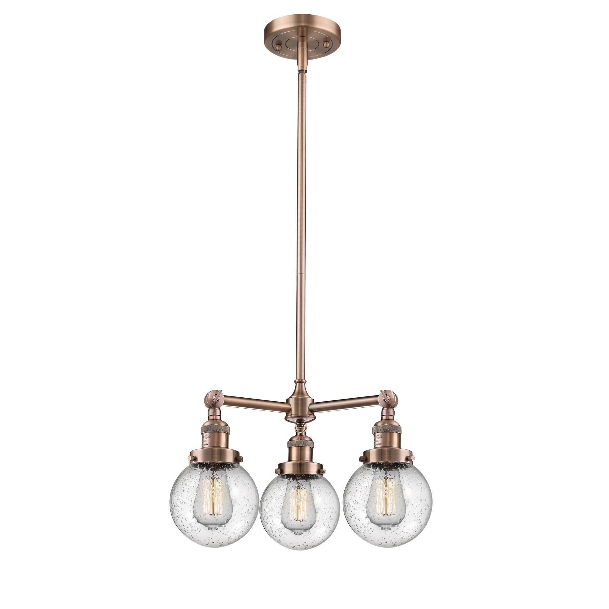 Innovations Lighting 207-AC-G204-6-LED Beacon Chandelier Antique Copper