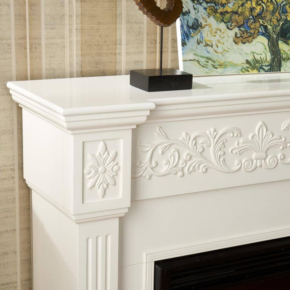 Boston Loft Furnishings 44.5-in W Ivory Fan-Forced Electric Fireplace in White | ATG9729E