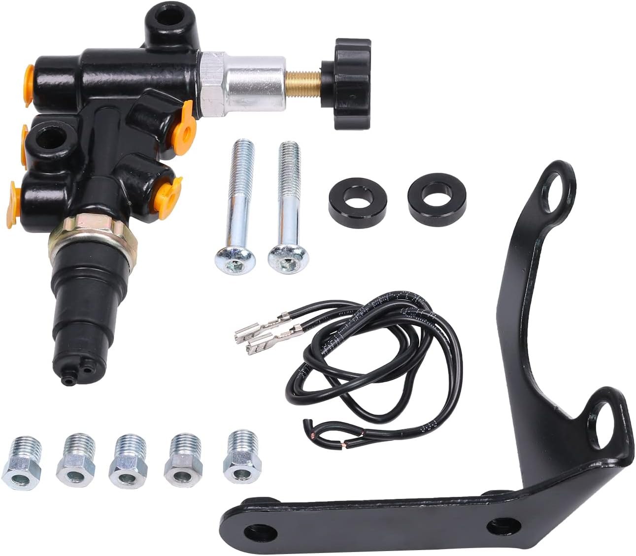 Proportioning Valve - 3/8-24 in Inverted Flare Female Inlet &Outlet Fittings-Adjustable 100-1000 psi -Combination Proportioning Valve &Mounting Bracket Lines Aluminum Kit Knob Type