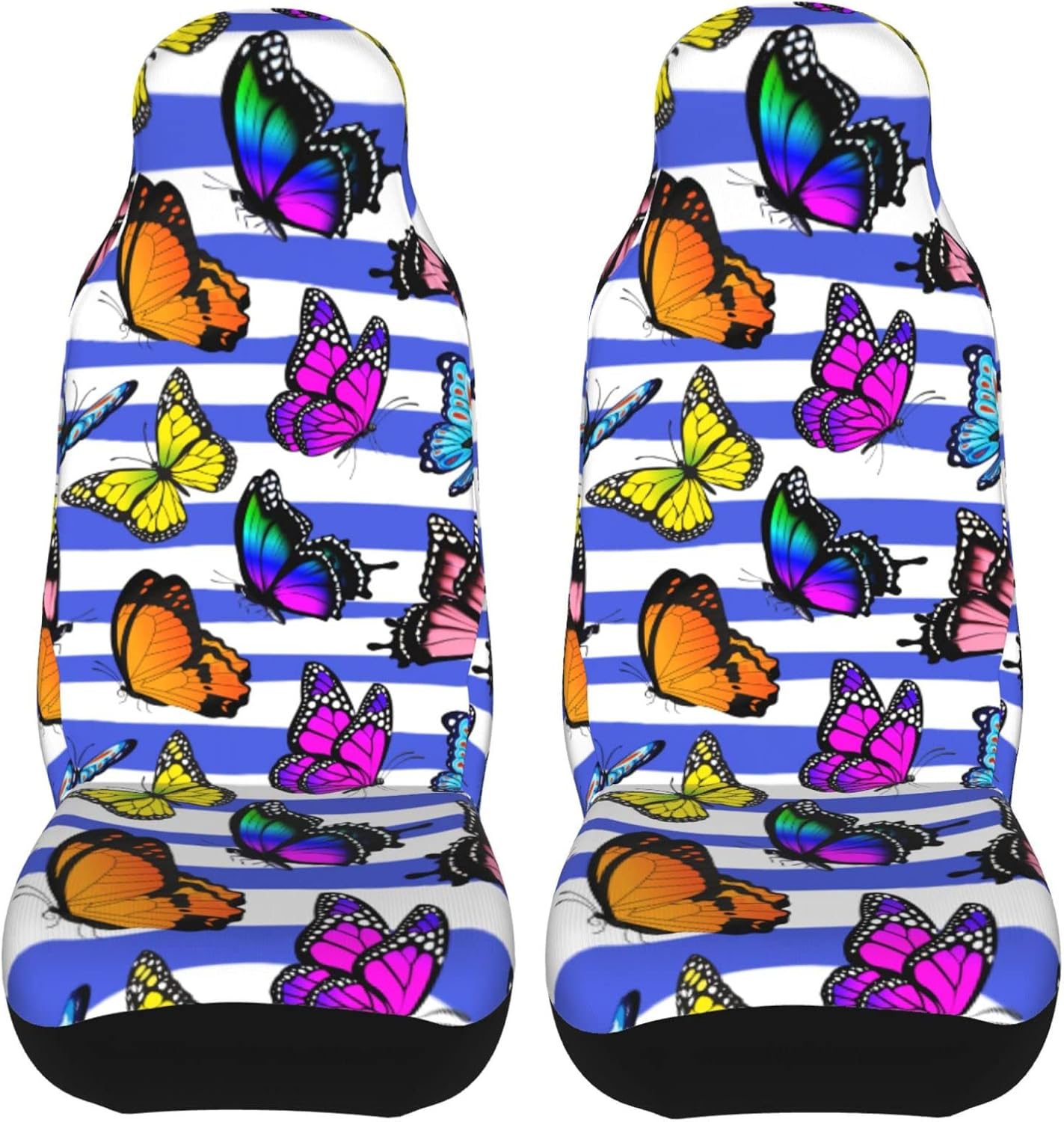 Docsckus 2 PCS Car Seat Covers Vehicle Cushion Protector, Auto Interior Accessories Universal Fit Most Car, Truck, SUV, or Van Flamingo