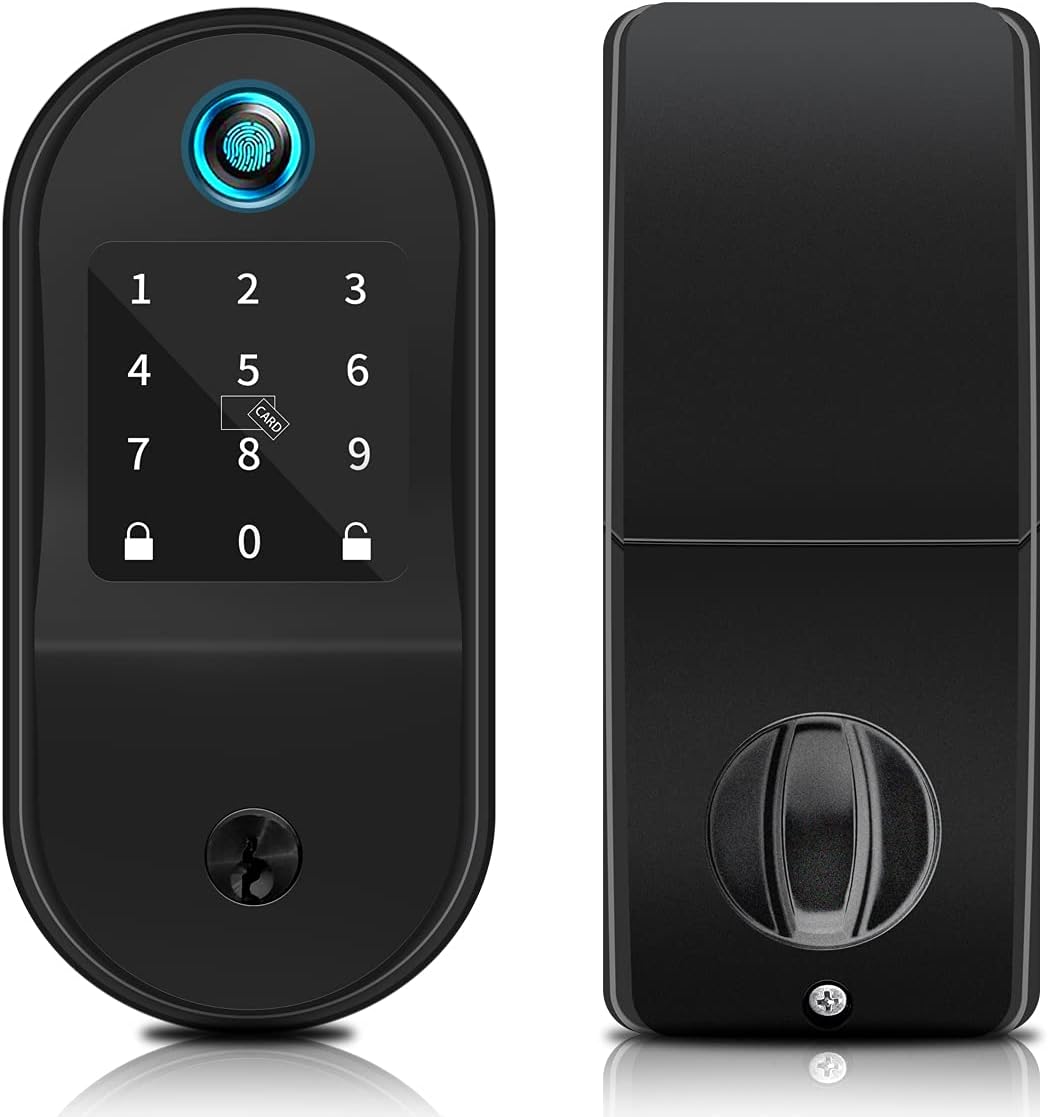 Smart Biometric Lock,Bluetooth Deadbolt,Keyless Entry Door Lock ,Smart Keypad Door Lock,Digital Door Lock,Unlock by APP, Passcode Codes, IC Card, Mechanical Key,Lock for Office Home Apartment Hotel Pack of 2