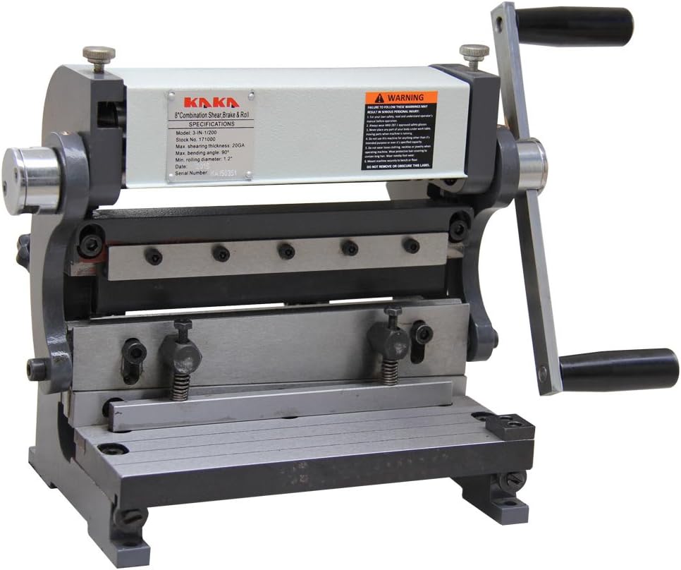 KAKA 3-In-1/8,8-Inch Combination Sheet Metal Brake,Slip Roll Machine and Brake Shear Roll Machine