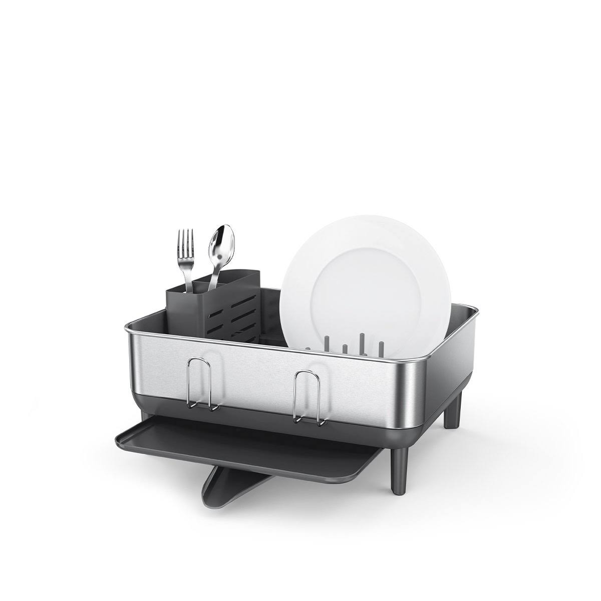 simplehuman Compact Steel Frame Dishrack Brushed Stainless Steel Gray