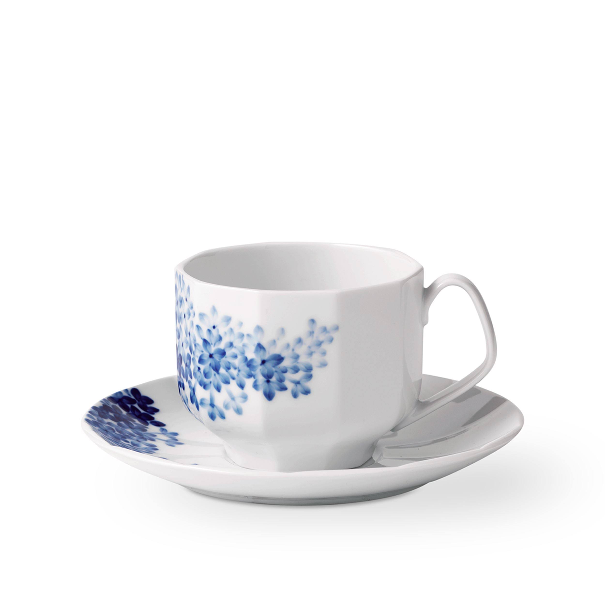 Royal Copenhagen Blomst Lilac Teacup and Saucer