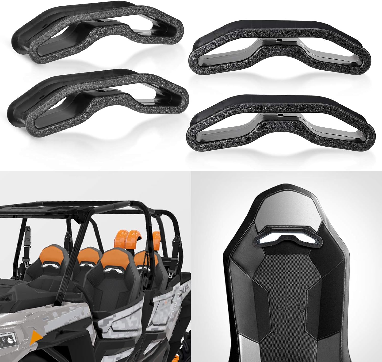 kemimoto 4 Pack UTV Pass Through Bezel, Harness Pass-Through Seat Bezel Insert Compatible with Polaris RZR XP1000 900 S XC General