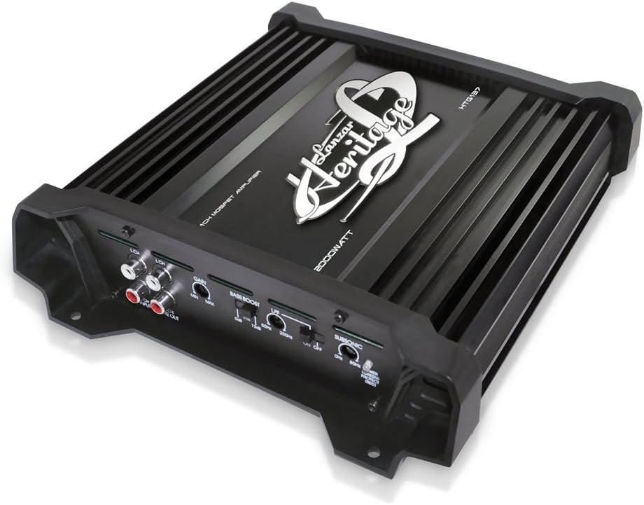 Lanzar B52 Car Audio, Amplifier Monoblock, 1 Channel, 2,000 Watt, 2 Ohm, RCA Input, Bass Boost, Mobile Audio, Amplifier for Car Speakers, Car Electronics, Crossover Network (HTG137) , BLACK
