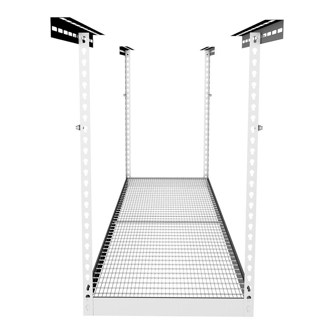 SafeRacks 2& x 8& Overhead Storage Rack 24x22 - 45x22 Drop - White