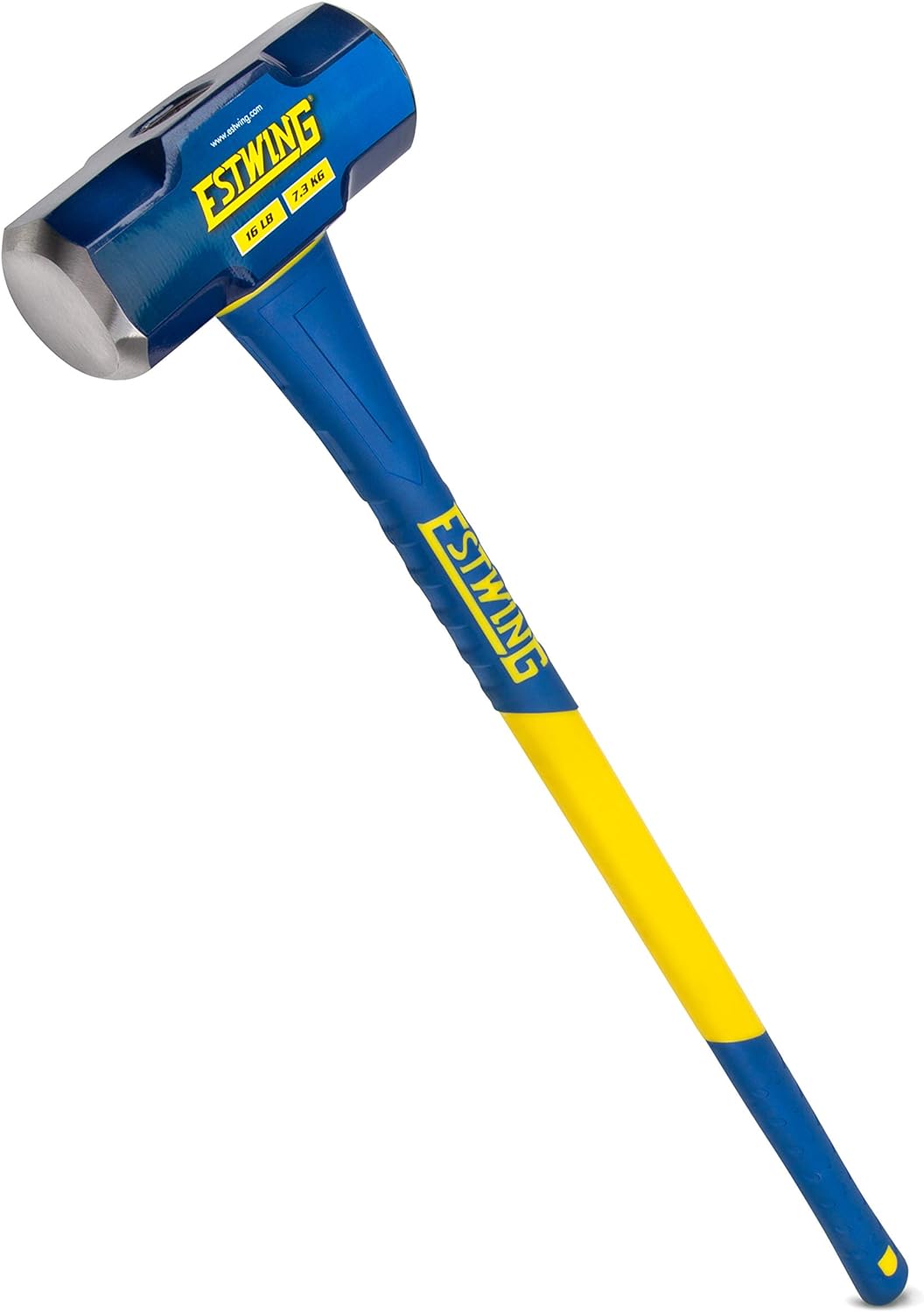 Estwing 16-Pound Hard Face Sledge Hammer for Demolition/Stake Driving, 50-55 HRC, 36-Inch Fiberglass Handle, Overstrike Protection, Textured Grip