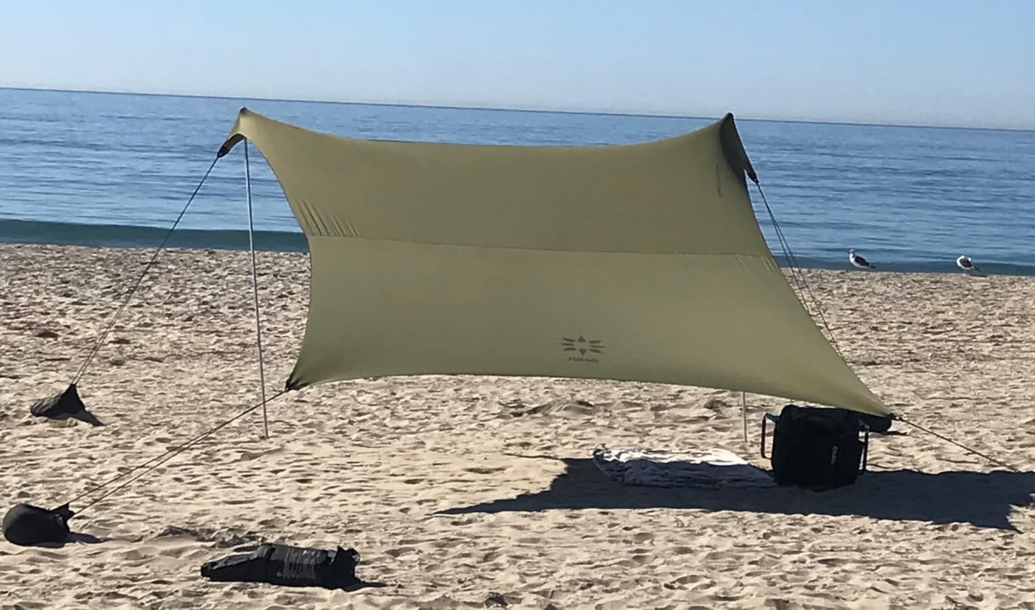 Neso Tents Beach Tent with Sand Anchor, Portable Canopy Sunshade - 7' x 7' - Patented Reinforced Corners