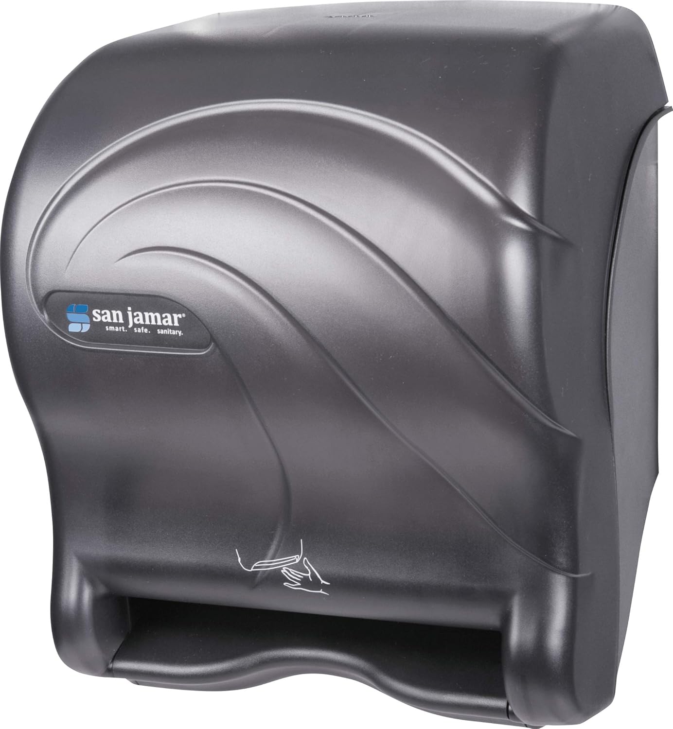 CARLISLE FOODSERVICE PRODUCTS San Jamar T8490TBK Smart Essence Oceans Hands Free Paper Towel Dispenser, Black Pearl