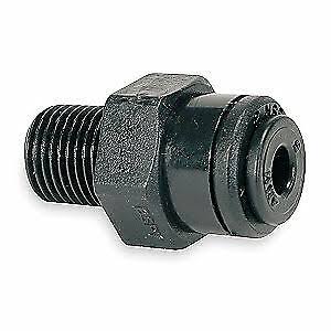 John Guest Adapter,13/32x22 Tube OD,Black,PK10, PM011003E-PK10, Black