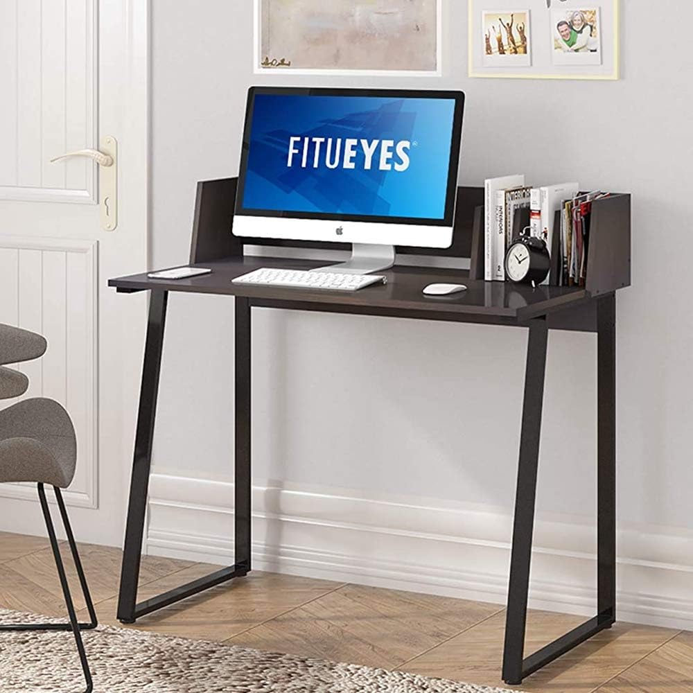FITUEYES Small Computer Desk with Hutch, Home Office Writing Desk with Hutch, Small Desks for Small Spaces Pack of 2
