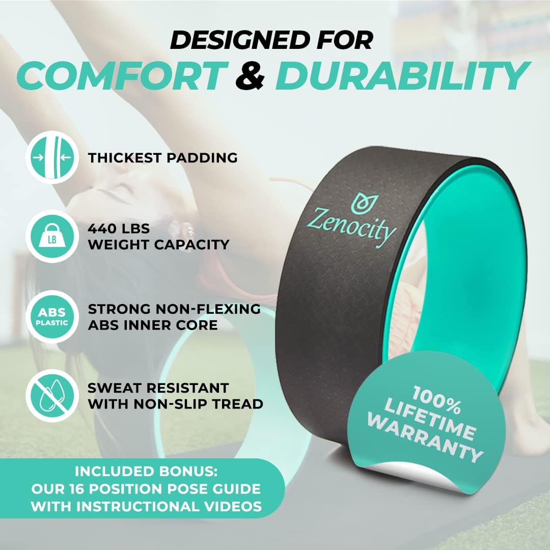 Yoga Wheel 13 '' - The Best Balance Accessory for Stretching | Posture Fit Padding Technology Keeps You Comfortable & Stable While You Stretch | Fits All Sized People | Holds 440 LBS Pack of 2