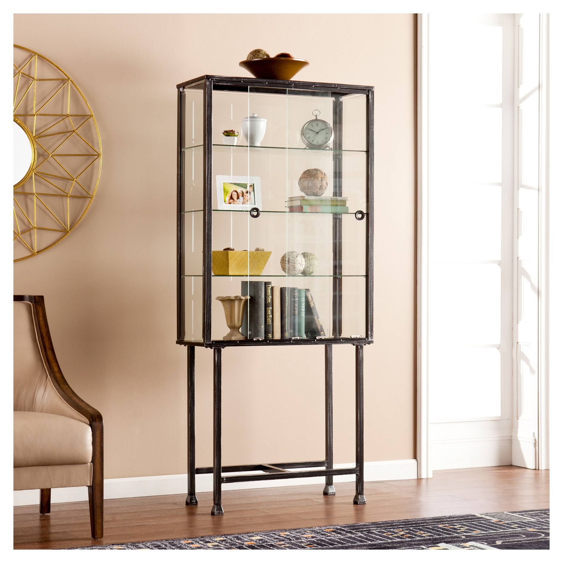 Storage Cabinet with Sliding Doors - Black - Aiden Lane