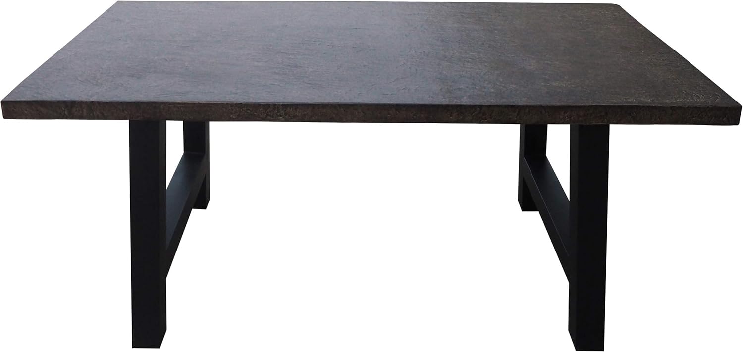 Christopher Knight Home Valencia Outdoor Lightweight Concrete Dining Table, Stone Finish Brown / Black