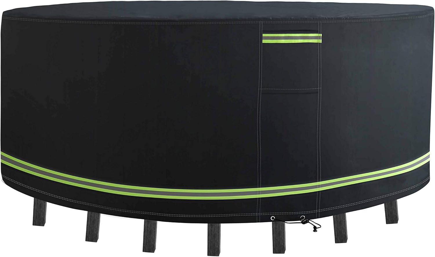 CHENHAO Patio Furniture Table Cover Waterproof Outdoor Round Furniture Set Cover for Veranda Table and Chair Black